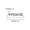 Picture of Zinc Based Alloy Charms Rectangle Antique Silver Color Message " Promise " 21mm( 7/8") x 8mm( 3/8"), 10 PCs