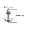 Picture of 316 Stainless Steel Casting Connectors Anchor Antique Silver Color 29mm x 21mm, 1 Piece