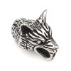Picture of 316 Stainless Steel Casting End Caps Wolf Antique Silver Color 28mm x 17mm, 1 Piece