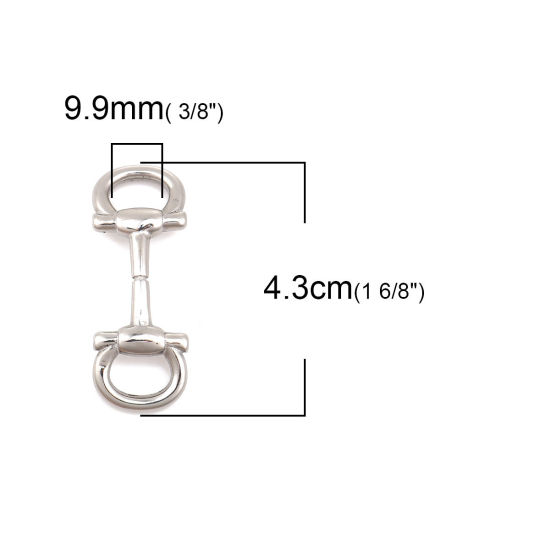 Imagen de 316 Acero Inoxidable Fundición Conectores Tono de Plata 4.3cm x 1.6cm, 1 Unidad