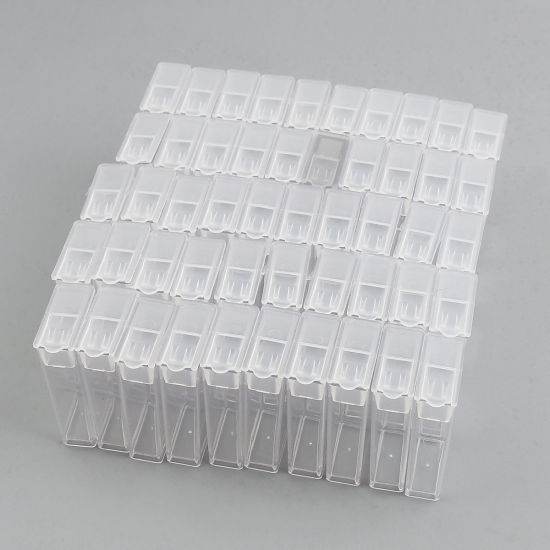 Изображение Полипропилен Коробка для Хранения или Выставки Бусины Прямоугольник Прозрачный 5.1см x 2.9см, 6 ШТ