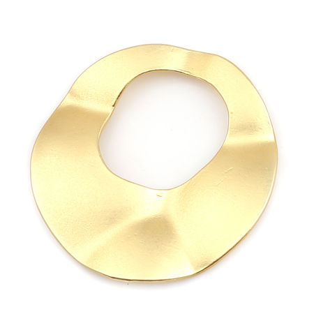 Цинковый Сплав Коннекторы фурнитуры Круглые Матовый Золотой 32мм x 32мм, 5 ШТ