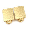 Picture of Zinc Based Alloy Ear Clips Earrings Findings Rectangle Matt Gold W/ Loop 19mm x 12mm, 4 PCs