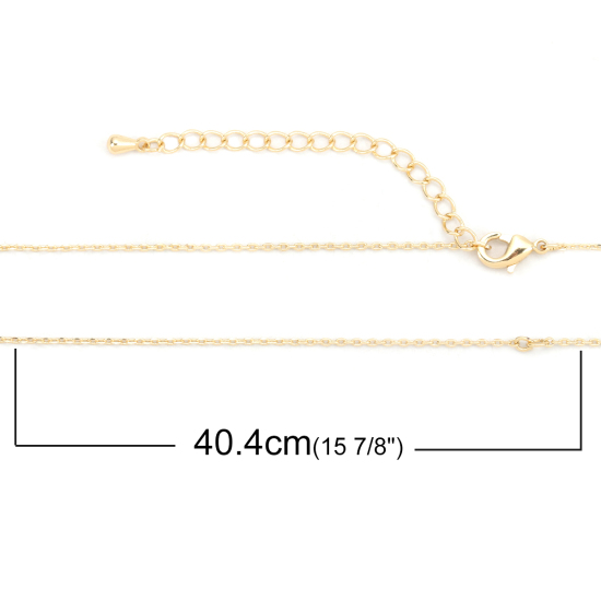 Picture of Brass Link Chain 18K Real Gold Plated 40.4cm(15 7/8") long, 30 PCs