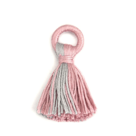 Picture of Cotton Tassel Pendants Dark Pink 6.7cm long - 6.4cm long, 5 PCs