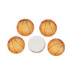 Picture of Glass Dome Seals Cabochon Round Flatback Orange Basketball Pattern 10mm( 3/8") Dia, 40 PCs