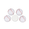 Picture of Glass Dome Seals Cabochon Round Flatback White Baseball Pattern 10mm( 3/8") Dia, 40 PCs