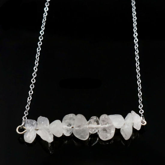 Picture of Crystal ( Natural ) Necklace White 45cm(17 6/8") long, 1 Piece