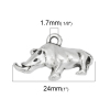 Picture of Zinc Based Alloy Charms Rhinoceros Animal Antique Silver Color 24mm x 14mm, 1 Packet ( 25 PCs/Set)