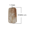 Picture of Crystal ( Natural ) Pendants Rectangle Coffee 33mm x 18mm, 1 Piece
