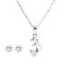 Image de Kit Parure Ensemble de Colliers Boucles d'Oreilles en 304 Acier Inoxydable Argent Mat Forme de 3 Zircon Cubique Clair 44.8cm Long, 5mm Dia, Epaisseur de Fil: (20 gauge), 1 Kit