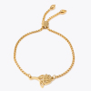 Picture of 304 Stainless Steel Adjustable Slider/ Slide Bolo Bracelets Gold Plated Rose Flower 26.3cm(10 3/8") - 25.3cm(10") long, 50 PCs