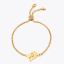 Image de Bracelet Bolo Réglable Nœud Glissé Bijoux d'Océan en 304 Acier Inoxydable Doré Dauphin 26.3cm - 25.3cm long, 1 Pièce