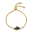 Immagine di 304 Acciaio Inossidabile Slider Regolabile Bolo Bracciale / Presentazione Oro Placcato Nero Nuvole 26.3cm - 25.3cm Lunghezza, 1 Pz