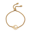 Immagine di 304 Acciaio Inossidabile Slider Regolabile Bolo Bracciale / Presentazione Oro Placcato Tondo 26.3cm - 25.3cm Lunghezza, 1 Pz