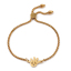 Picture of 304 Stainless Steel Adjustable Slider/ Slide Bolo Bracelets Gold Plated Hand Smiley 26.3cm(10 3/8") long - 25.3cm(10") long, 1 Piece
