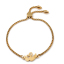 Picture of 304 Stainless Steel Adjustable Slider/ Slide Bolo Bracelets Gold Plated Swan Animal Clear Rhinestone 26.3cm(10 3/8") long - 25.3cm(10") long, 1 Piece