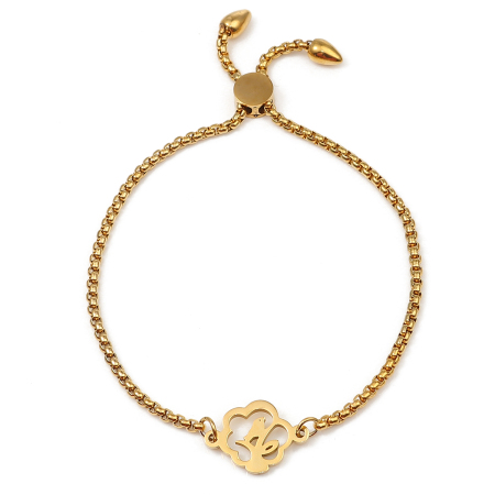 304 Acciaio Inossidabile Slider Regolabile Bolo Bracciale / Presentazione Oro Placcato Albero Uccello 26.3cm - 25.3cm Lunghezza, 1 Pz