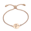 Immagine di 304 Acciaio Inossidabile Slider Regolabile Bolo Bracciale / Presentazione Oro Rosa Tondo Uccello 25.3cm - 24.3cm Lunghezza, 1 Pz