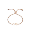 Imagen de 304 Acero Inoxidable Ajustable Slider/ Slide Pulsera Oro Rosa Símbolo del infinito Corazón 26.3cm - 25.3cm longitud, 1 Unidad