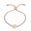 Picture of 304 Stainless Steel Adjustable Slider/ Slide Bolo Bracelets Rose Gold Tree Bird 25.3cm(10") long - 24.3cm(9 5/8") long, 1 Piece
