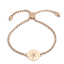 Imagen de 304 Acero Inoxidable Ajustable Slider/ Slide Pulsera Oro Rosa Ronda Árbol 25.3cm - 24.3cm longitud, 1 Unidad