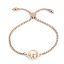 Bild von 304 Edelstahl Einstellbares Slider/ Slide Armband Schieberarmband Rosegold Rund Junger & Mädchen Liebespaar 26.3cm - 25.3cm lang, 1 Strang