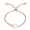 Picture of 304 Stainless Steel Adjustable Slider/ Slide Bolo Bracelets Rose Gold Boy 26.3cm(10 3/8") long - 25.3cm(10") long, 1 Piece