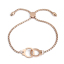 Bild von 304 Edelstahl Einstellbares Slider/ Slide Armband Schieberarmband Rosegold Schelle 26.3cm - 25.3cm lang, 1 Strang
