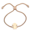 Image de Bracelet Bolo Réglable Nœud Glissé en 304 Acier Inoxydable Or Rose Rond Fille 25.3cm - 24.3cm long, 1 Pièce