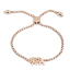 Image de Bracelet Bolo Réglable Nœud Glissé en 304 Acier Inoxydable Or Rose Eléphant 23.8cm long, 1 Pièce