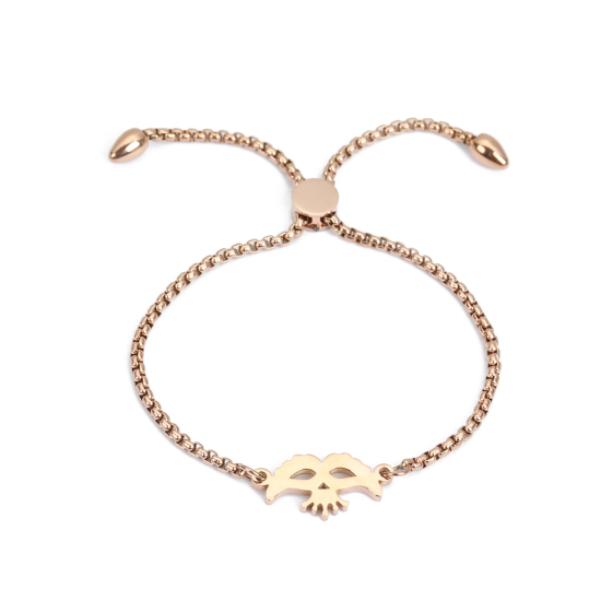 Bild von 304 Edelstahl Einstellbares Slider/ Slide Armband Schieberarmband Rosegold Maske 26.3cm - 25.3cm lang, 50 Strange