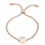 Bild von 304 Edelstahl Einstellbares Slider/ Slide Armband Schieberarmband Rosegold Hase Transparent Strass 26.3cm - 25.3cm lang, 1 Strang