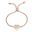 Immagine di 304 Acciaio Inossidabile Slider Regolabile Bolo Bracciale / Presentazione Oro Rosa Diamante 26.3cm - 25.3cm Lunghezza, 1 Pz