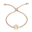 Image de Bracelet Bolo Réglable Nœud Glissé Collection de Conte de Fées en 304 Acier Inoxydable Or Rose Demi Lune Démon 26.3cm - 25.3cm long, 1 Pièce