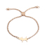 Image de Bracelet Bolo Réglable Nœud Glissé en 304 Acier Inoxydable Or Rose Chat 26.3cm - 25.3cm long, 1 Pièce