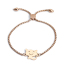 Picture of 304 Stainless Steel Adjustable Slider/ Slide Bolo Bracelets Rose Gold Cat Animal 26.3cm(10 3/8") long - 25.3cm(10") long, 1 Piece