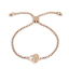 Bild von 304 Edelstahl Einstellbares Slider/ Slide Armband Schieberarmband Rosegold Herz Rose 26.3cm - 25.3cm lang, 1 Strang