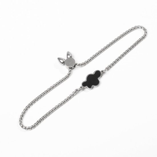 Picture of 304 Stainless Steel Adjustable Slider/ Slide Bolo Bracelets Silver Tone Cloud 26.3cm(10 3/8") - 25.3cm(10") long, 50 PCs