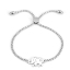 Immagine di 304 Acciaio Inossidabile Slider Regolabile Bolo Bracciale / Presentazione Tono Argento Elefante 26.3cm - 25.3cm Lunghezza, 1 Pz