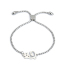 Picture of 304 Stainless Steel Adjustable Slider/ Slide Bolo Bracelets Silver Tone Cat Animal 26.3cm(10 3/8") long - 25.3cm(10") long, 1 Piece