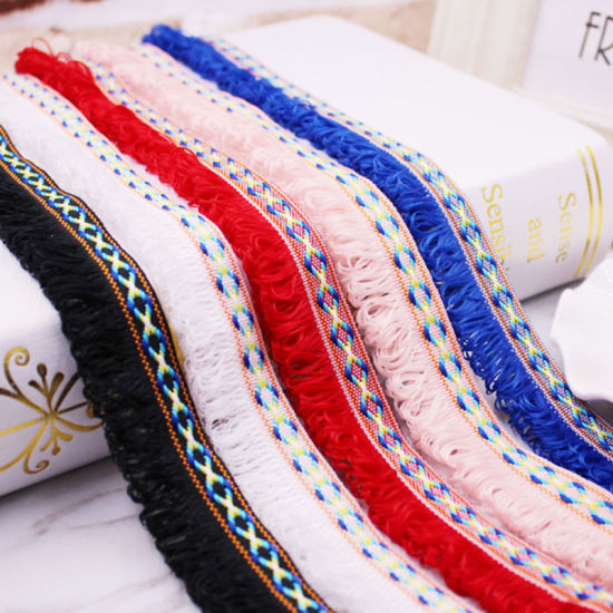 Picture of Polyester Fringe Tassel Trim Black 3cm-2.5cm, 5 Yards