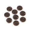 Picture of Zinc Based Alloy Connectors Round Antique Copper Flower 11mm Dia, 50 PCs