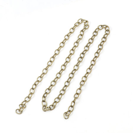 Hierro Abierto Cable Cadena Cruz Accesorios Tono Bronce Óvalo 7x5mm, 10 M