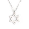 Picture of 316 Stainless Steel Necklace Silver Tone Pentagram Star 40cm(15 6/8") - 39cm(15 3/8") long, 1 Piece