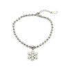 Picture of 316 Stainless Steel Bracelets Silver Tone Christmas Snowflake 18cm(7 1/8") - 16cm(6 2/8") long, 1 Piece