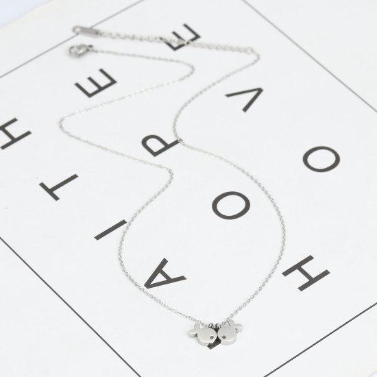 Imagen de 316 Acero Inoxidable Collares Tono de Plata Pez 40cm longitud, 1 Unidad