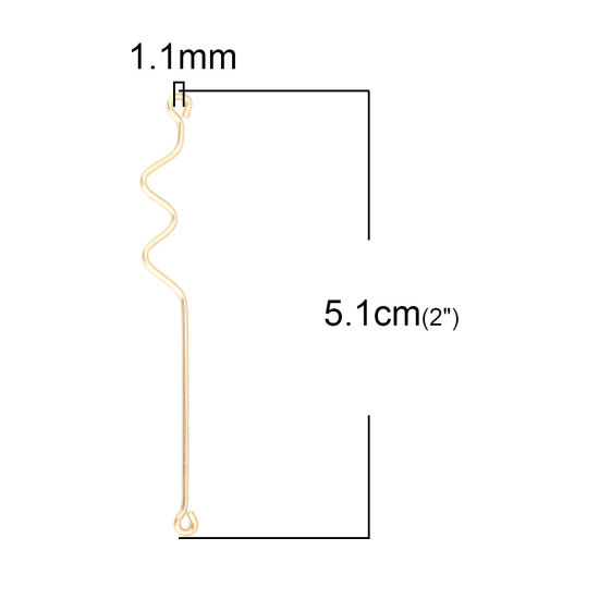 Picture of Brass Connectors Curve Gold Plated 51mm x 6mm, 10 PCs