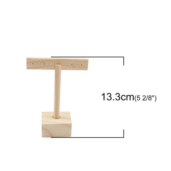 Picture of Wood Jewelry Displays T-shaped Natural 13.3cm x 9.3cm , 1 Piece