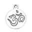 Picture of Zinc Based Alloy Yoga Healing Charms Round Disc Antique Silver Color OM/ Aum Symbol 16mm x 13mm, 50 PCs